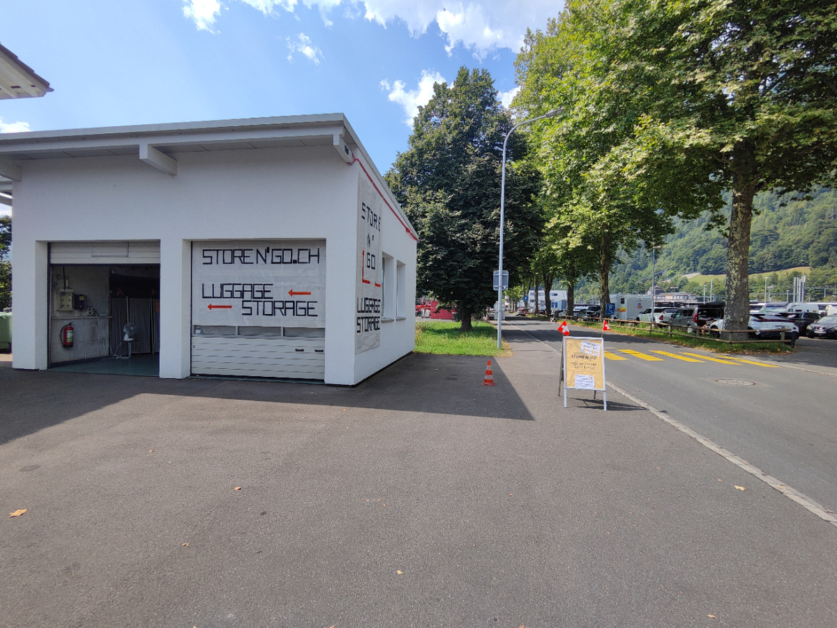 StoreNGo luggage storage building Interlaken - professional baggage storage service near Interlaken Ost train station - secure tourist luggage solutions